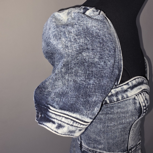 Retrofête Janie Washed Denim Mini Dress Women’s Small - Picture 6 of 10